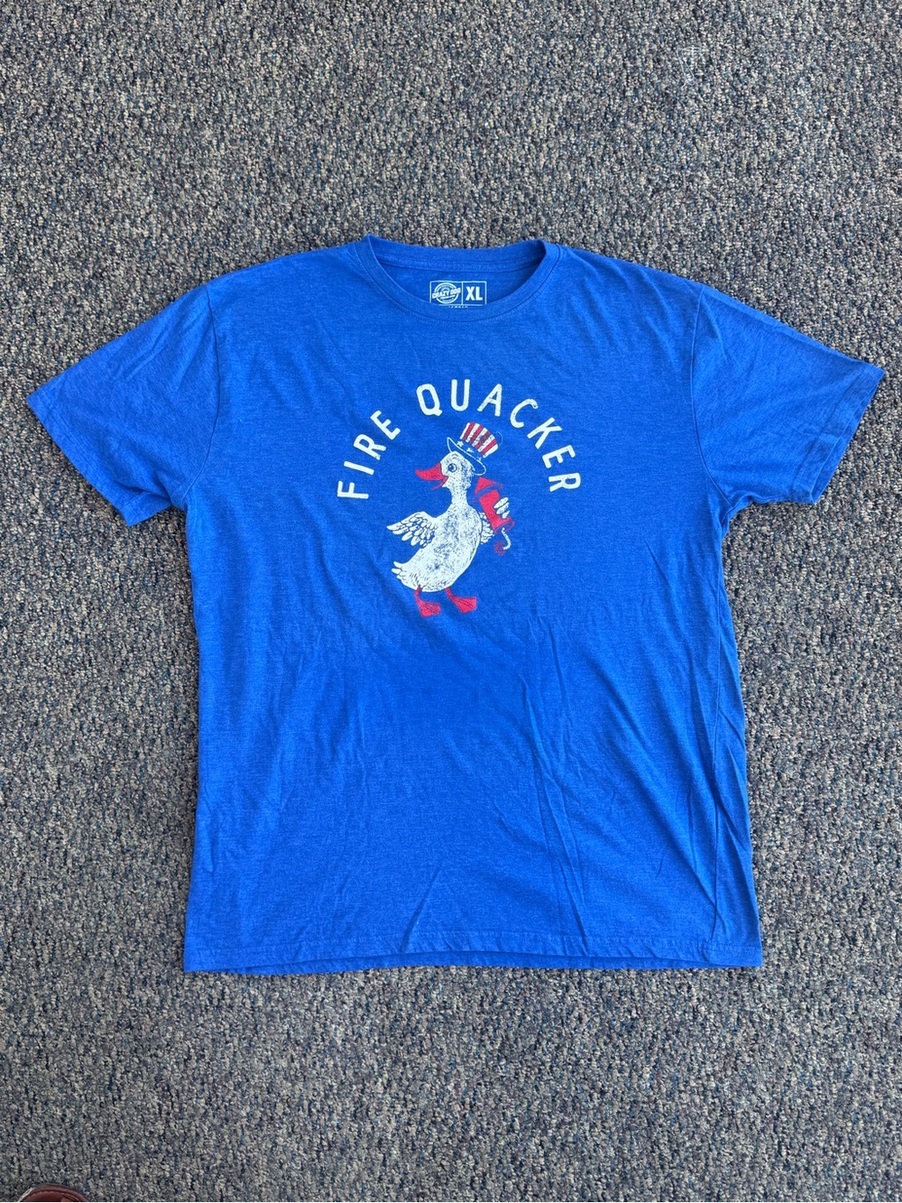 Crazy Dog T-Shirts Royal Blue "Fire Quacker" Graphic Tee